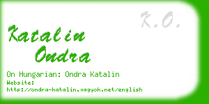 katalin ondra business card